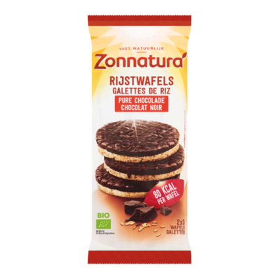 Zonnatura Pure Chocolade Rijstwafels 6 Stuks